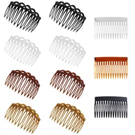 TRKETK Pack of 11 French Side Combs Plastic Decorative Hair Comb Clips Teeth Side Parting Comb Hair Comb Accessory Set Women Twisted Hair Comb Decoration for Women Girls
