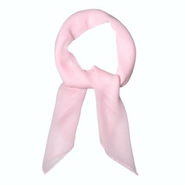 WESTEND CHOICE Square Chiffon Scarves Lightweight Plain Neck Scarf 50s Retro Women Bandana Wrap women's scarves 80 x 80 cm (Light pink)