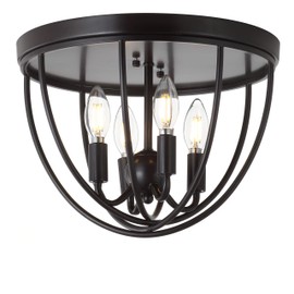 JONATHAN Y JYL9513A Peter 13.75" Metal LED Flush Mount Classic,Cottage,FrenchCountry,Industrial,Rustic Dimmable, 2700K Cozy Warm Light, for Kitchen,Hallway,Bathroom,Stairwell, Oil Rubbed Bronze