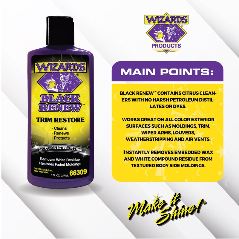 Wizards Black Renew Trim Restorer Treatment - Removes White Residue