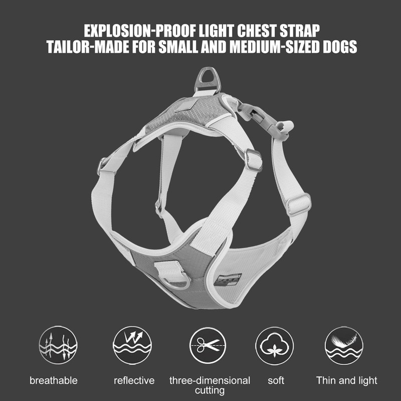 Pet Leash Vest Reflective Stripe Harness Adjustable Oxford Cloth Cat
