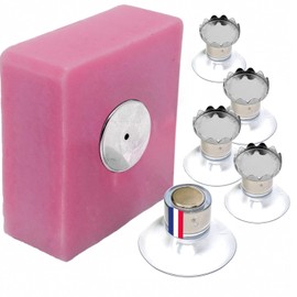 Original Cup Set of 5 Magnetic Suction Cup Soap Holders | Premium Quality | Simple Design & Strong Attachment | Stainless Steel | Wall Mount | No Drilling | Bathroom | Kitchen | 250 g