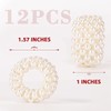 Set of 12 White Pearl Napkin Rings Wedding Table Decoration