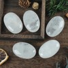Lovionus89 White Crystal Worry Stones, Natural Oval Palm Tree Bag,