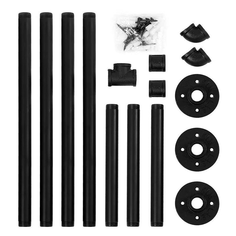 72inch Industrial Pipe Clothes Rack Wall Mount For Hanging Rod