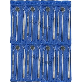 ARTLAB-Dental Hygiene Set - 3pcs Basic Dental Instruments Stainless Steel Dental Tooth Pick, Mouth Mirror,Cotton Plier - Dentists Tools Set is Ideal for Personal Use (30)
