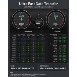 GiGimundo AJM40C M.2 NVMe Enclosure 40Gbps with UASP for Thunderbolt 3/4, CNC Aluminum SSD Caddy, Up to 8TB, 2280 NVMe M/M+B Key, Silver