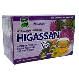 Boldo, diente de leon, curcuma, barbas de maiz & cardo mariano TE (Boldo,corn silk, turmeric,dandelion and milk thistle TEA)20 tea bags HIGASSAN 100% Natural Healhline