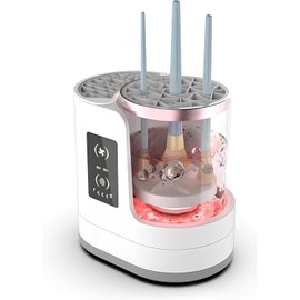 ZJchao Limpiador de Brochas de Maquillaje Eléctrico, 850RPM 2H 5H Temporizador Limpiador de Brochas de Maquillaje Desmontable Máquina Secadora para Brochas de Varios Tamaños