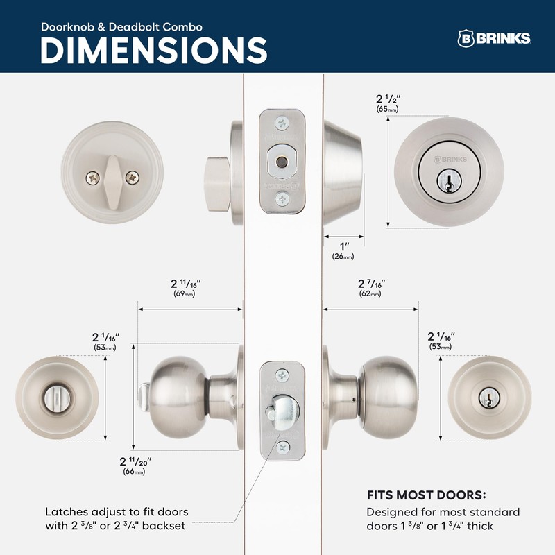 BRINKS – Front Door Lock – Traditional Single Cylinder Deadbolt