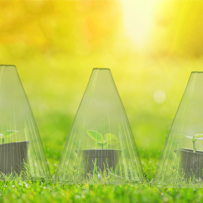Relaxdays Set of 48 Plant Cloches, Green