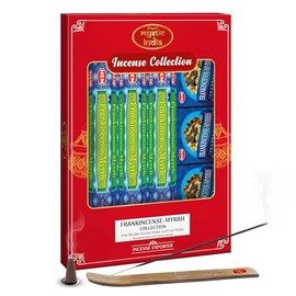 Mystic India - Hem Incense Frankincense-Myrrh 4 Tube Hexa & 3 Box Cones with Free Incense Holder & Cone Holders