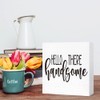 Funny Wood Sign Hello There Handsome Gorgeous - Wooden Block