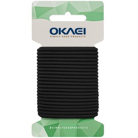 Okaei Rubber Cord 3 mm x 10 m – High-Quality Rubber Cord in Black, Flexible Elastic Band/Hat Elastic/Round Elastic – Ideal for DIY Projects and Crafts