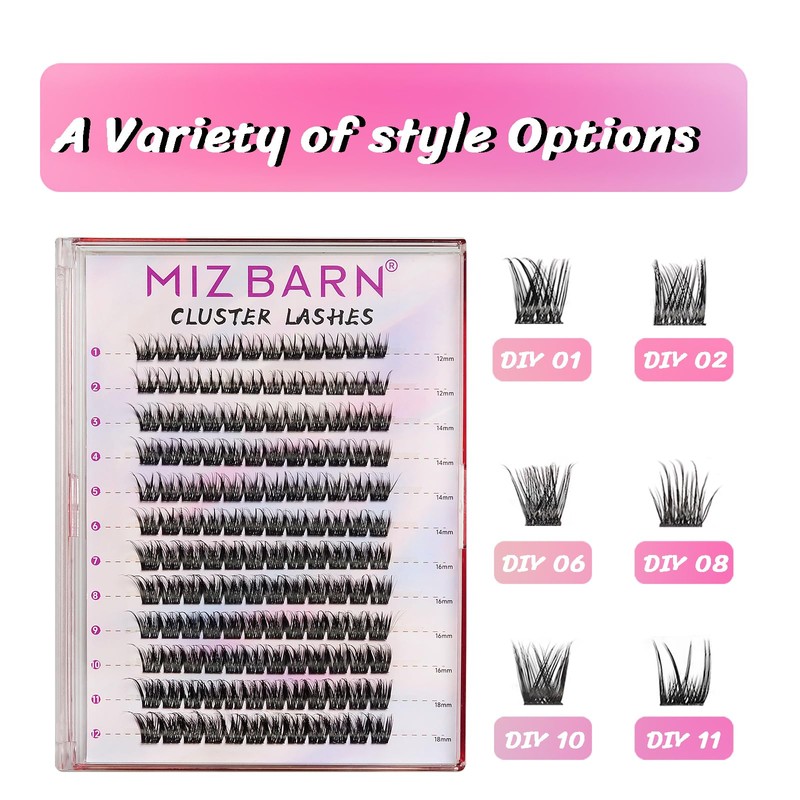 MIZ BARN False Eyelashes 144pcs Lash Extension D Curl Eyelash