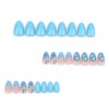 24Pcs Flower Press on Nails Medium Almond Fake Nails French