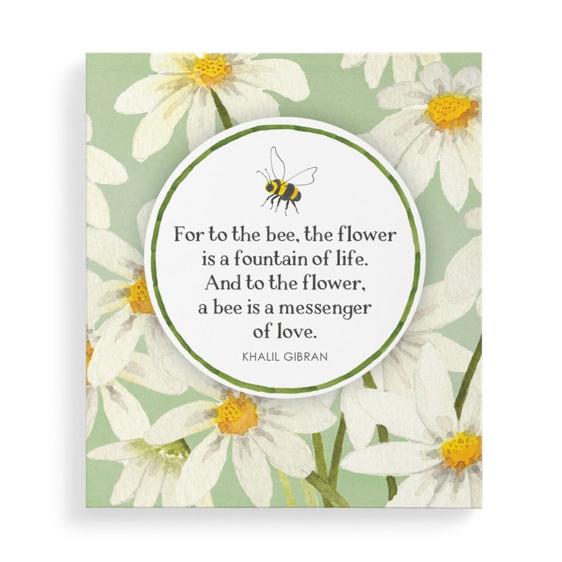 Affirmations Pocket Notepad, Bee Flowers