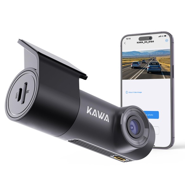KAWA Dash Cam Front 1296P, Mini Dash Cam Car with