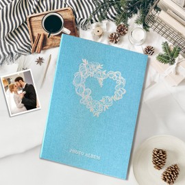 Miaikoe Photo Album 6x4 Slip in, Linen 300 Pockets Holds 300 Horizontal 10x15cm Photos for Family Wedding Anniversary (Teal)