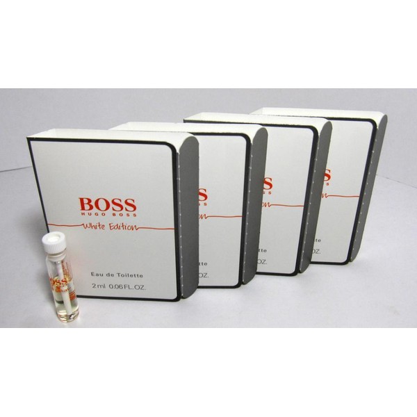 New In Card Hugo Boss In Motion White Edition EDT Vial Men 2ml 0.06oz Lot Of 4