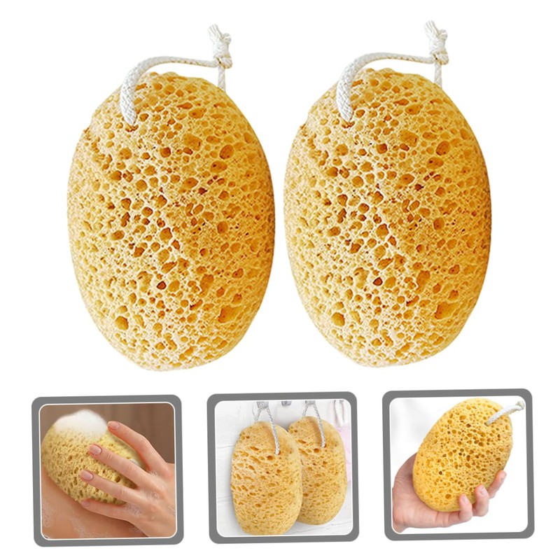 Baluue Mediterranean Sponge 8 Pcs Sponge for Bathing Exfoliating Charcoal