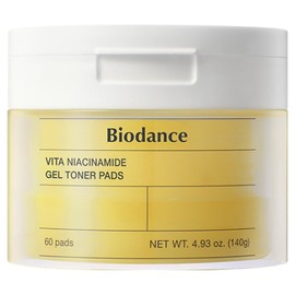 Biodance Vita Niacinamide Gel Toner Pad, 1 pack, 60 sheets / 바이오던스 비타 나이아신아마이드 겔 토너 패드, 1개, 60매입