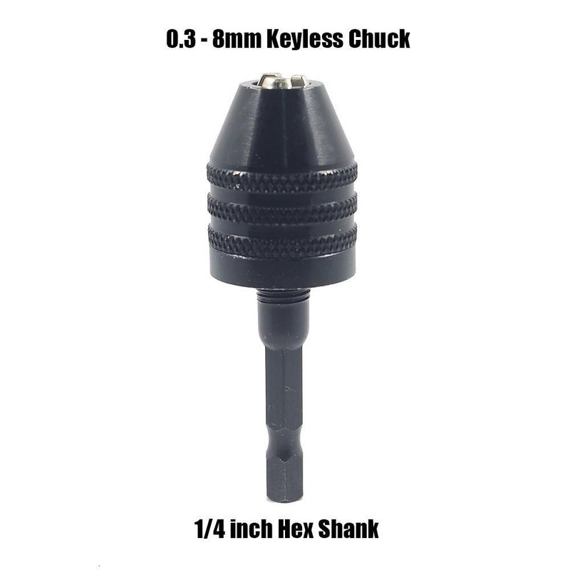 Gasea 0.3-8mm Keyless Drill Chuck Conversion Tool, 1/4 Inch Hex