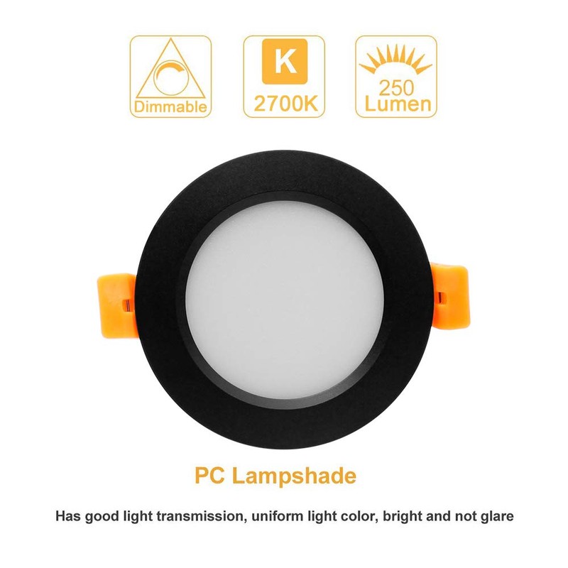YGS-Tech 2 Inch LED Recessed Lighting, Dimmable Downlight 3W(35W Halogen
