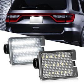 LESAUCE LED License Plate Light For 2014-2023 Dodge Durango Pickup Truck, 6000K White, 18 SMD, Tag Lamp Assembly Replacement, Plug and Play, Pack of 2