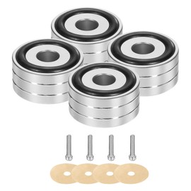 MECCANIXITY 16 Pcs Subwoofer Isolation Pad, 40x20mm Speaker Isolation Pad Feet Speaker Spikes Turntable Audio Studio Monitor Isolation Pad for Audio Equipment, M4 Screws Silver