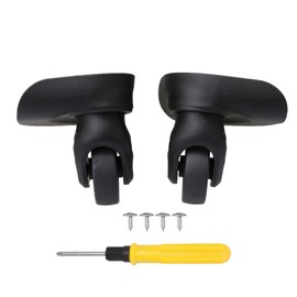 1 Pair Replacement Wheels 360 Swivel Suitcase Casters for Luggage Black (W237)
