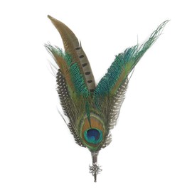 Peacock & Pheasant Oktoberfest Hat Feathers with Stag Pin (Edelweiss Pin)