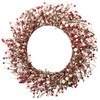 Red Co. 22” Light-Up Christmas Wreath with Red and Cream