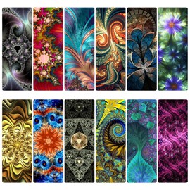 Fractal Unique Bookmarks for Book Lovers - Cool Book Markers for Women - Aesthetic Set of Bookmarks for Students & Boys - Fun Book Marks for Kids Bulk - Classroom Gifts for Students by Livin Harmony