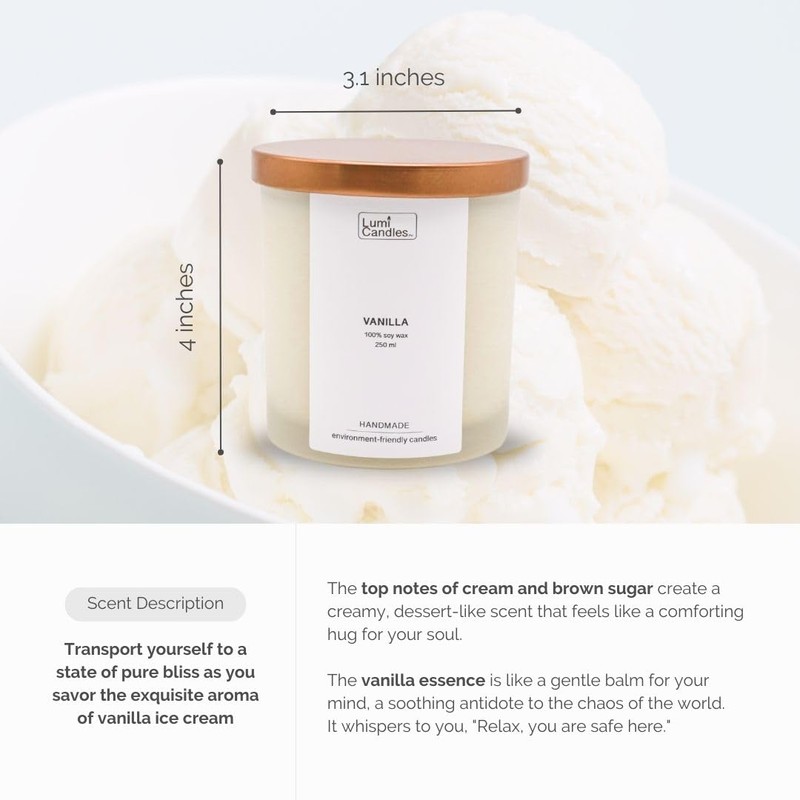 Vanilla Scented Soy Candle (250ml)