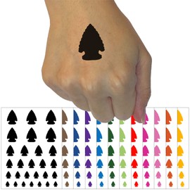 Native American Arrowhead Obsidian Stone Indian Temporary Tattoo Water Resistant Fake Body Art Set Collection - Brown (One Sheet)