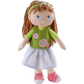 HABA 12" Soft Baby Doll Hedda with Brown Hair, Blue Eyes & Embroidered Face, Washable Toddler Doll for 18 Months+
