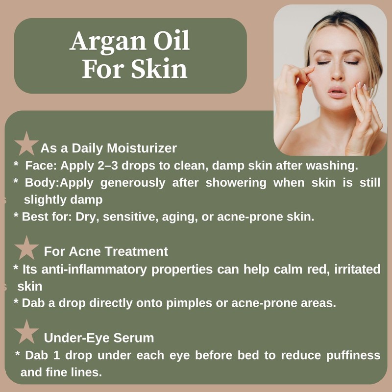 Dekure Argan Oil, 100% Pure Organic Cold-Pressed, 120ml, For Hair