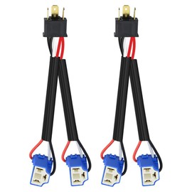 XINGYHENG 2Pcs H4 9003 Male to Female Ceramic Socket Adapter Connector One-to-Two Splitter Extension Wiring Harness for Automotive Truck Headlight LED Wire Cable Plug