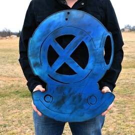 Deep sea diver - Magnetic board - Diving helmet decor - Nautical diver decor - Wall hanging diving helmet - Diver note board - Nautical art