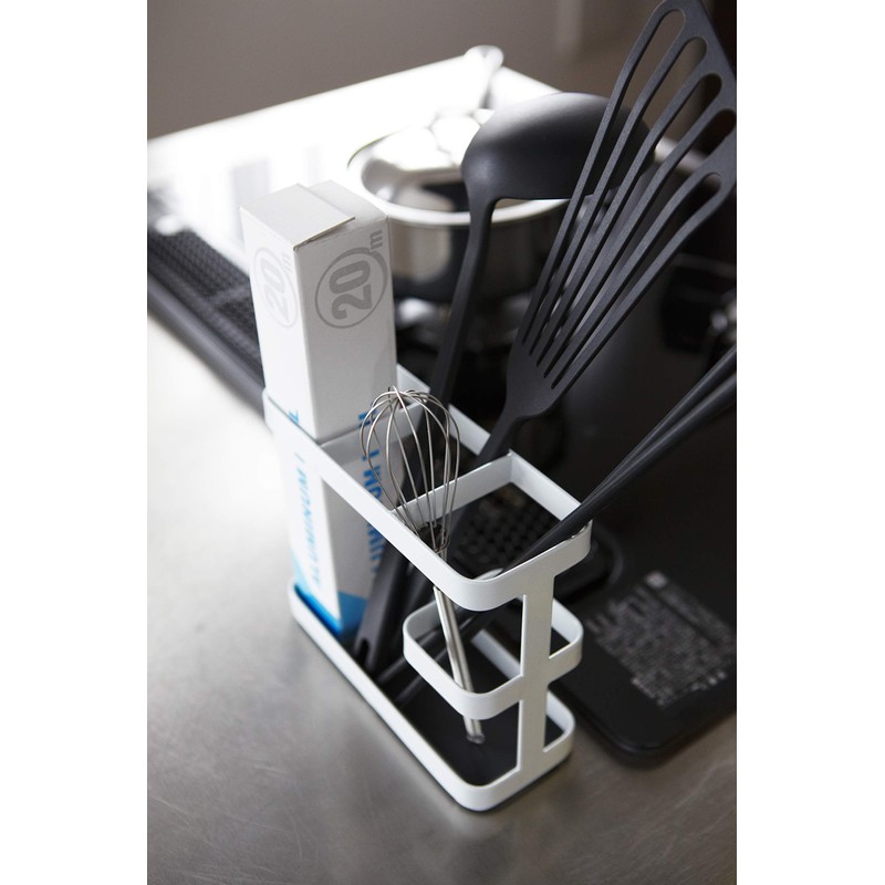 山崎実業(Yamazaki) ツールスタンド ワイド ホワイト 約W17×D6.7×H14.5cm タワー 7841