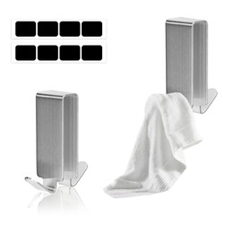 HASLED 2 Stück Duschhaken für Glaswand - Edelstahl 304 (Ohne Bohren) - Doppelhaken für Handtücher & Bademäntel - Rutschfeste Klemmhalterung bis 16mm Glasdicke