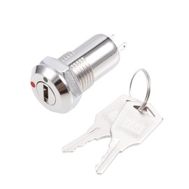 uxcell 12mm 2 Positions on OFF Electric Keylock Push Button Switch