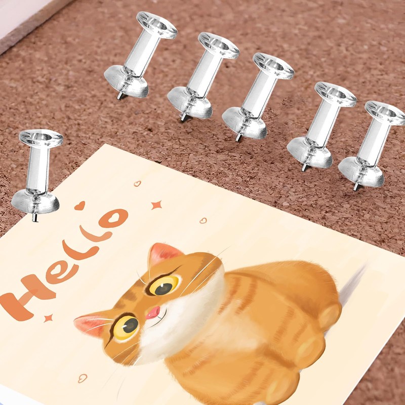 DEEINN Push Pins Tacks, Clear Plastic Head, Steel Point, Push