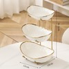 YYW 3 Tier Fruit Bowl for Kitchen Counter, White Ceramic