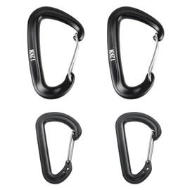 CVFRTT 4 Pieces Of Black D-Shaped Buckles, Carabiner Buckles, Outdoor Camping Buckles, Backpack Buckles, Metal Buckles, Item Fixing Buckles