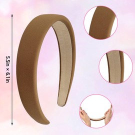 Maxqzin 4 Pcs Headbands for Women Padded Headband Non Slip Trendy Headbands Elastic Hair Bands Comfortable Hair Accessories for Women Girls