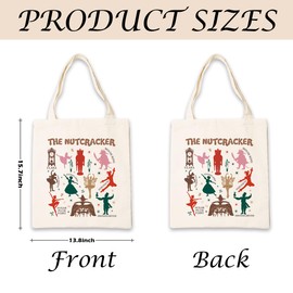 Nutcracker Inspired Tote Bag, Canvas Bag for Women, Sugar Plum Fairy Lover Gift, Reusable Grocery Bags, Shopping Bags, Travel Bag, Ballet Ballerina Shoulder Bag