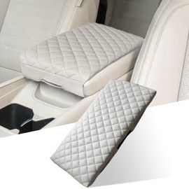 ANMOSVO Center Console Cover for Santa Fe 2024 2025 2026 - Soft Armrest Pad Cover Protector Middle Console Cover for Hyundai Santa Fe 2024 2025 2026 Interior Accessories (Gray)