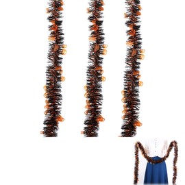 Tinsel Garland Gold, Christmas Decoration Red Gold, Christmas Decoration Garland, Tinsel Garland, Christmas Decoration Fir Garland, for Christmas Tree, Wreath, Wedding, Party, Silver (Pack of 3)